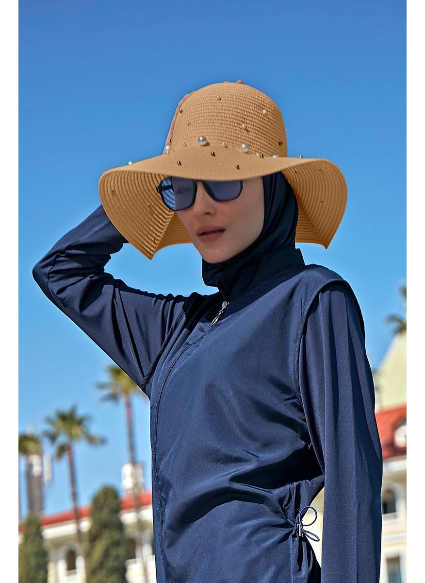 Remsa Mayo Pearl Straw Hat Camel Rş-62  - Image 1