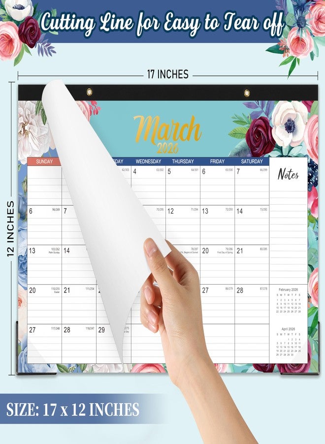 Feteulo 2026 Desk Calendar - 12 Months Large Desk Calendar 2026, 17"x 12", JAN. 2026 - DEC. 2026, 2026 Desktop Calendar with Ruled Blocks, Cutting Line, 2 Corner Protectors, Hanging Holes, Thick Paper - Image 5