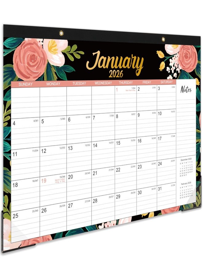 Feteulo 2026 Desk Calendar - 12 Months Large Desk Calendar 2026, 17"x 12", JAN. 2026 - DEC. 2026, 2026 Desktop Calendar with Ruled Blocks, Cutting Line, 2 Corner Protectors, Hanging Holes, Thick Paper - Image 1