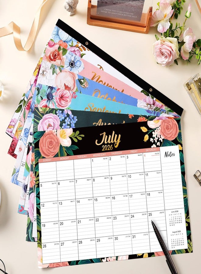 Feteulo 2026 Desk Calendar - 12 Months Large Desk Calendar 2026, 17"x 12", JAN. 2026 - DEC. 2026, 2026 Desktop Calendar with Ruled Blocks, Cutting Line, 2 Corner Protectors, Hanging Holes, Thick Paper - Image 2