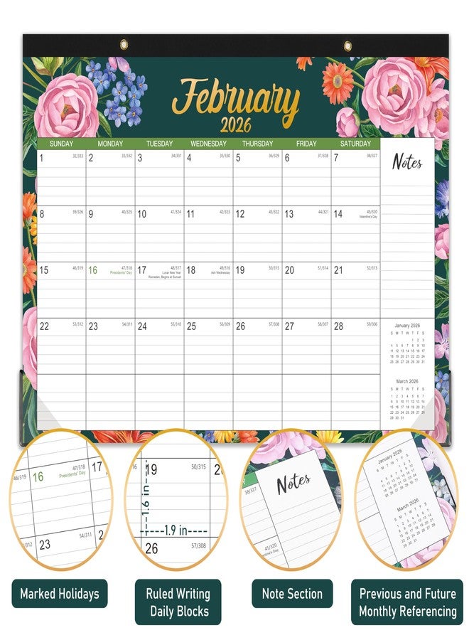 Feteulo 2026 Desk Calendar - 12 Months Large Desk Calendar 2026, 17"x 12", JAN. 2026 - DEC. 2026, 2026 Desktop Calendar with Ruled Blocks, Cutting Line, 2 Corner Protectors, Hanging Holes, Thick Paper - Image 4
