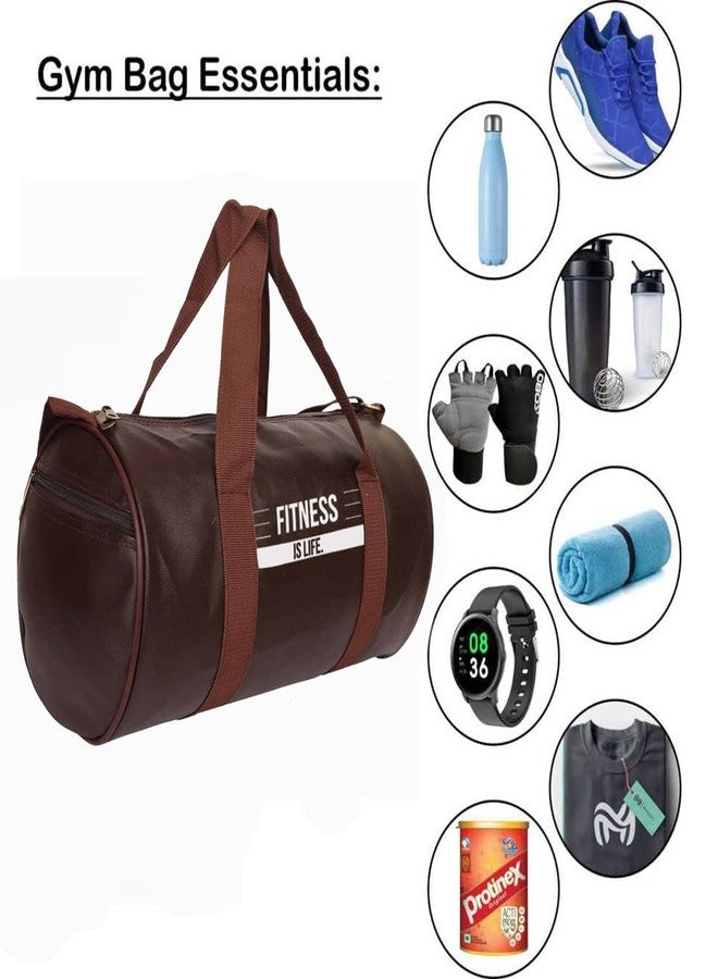 FIT FOCUS Amazing Comb Gym Duffel Bag with 700 ml Protein Shaker Bottle | Gym Bag l Gym kit for Men and Women | Gym Shaker | Protein Shaker | Fitness Bag | Sports Bag | Leak Proof Shaker | 20l Bag (Brown) - Image 5