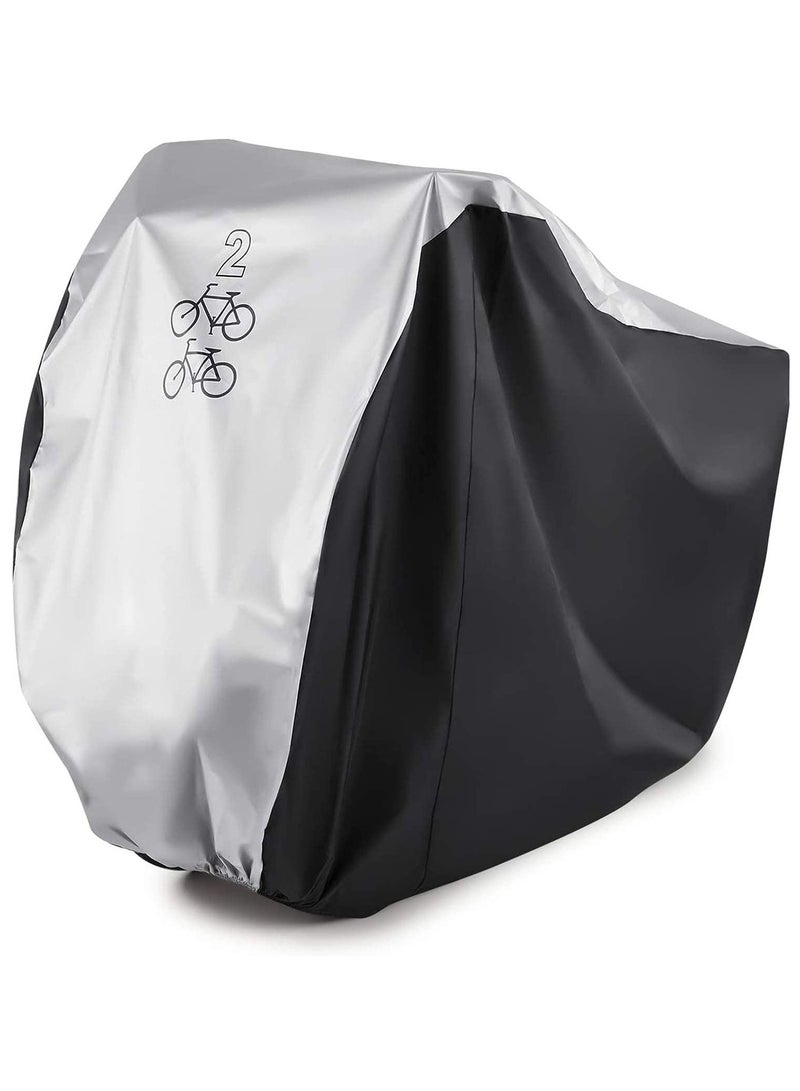 Generic 2 Bike Waterproof Cover All Weather Dust Resistant UV Protection for Bicycles Mountain & Road Bikes Heavy Duty Rain Cover for Snow, Wind & Sun Secure Fit Durable Outdoor Protection  - Image 1
