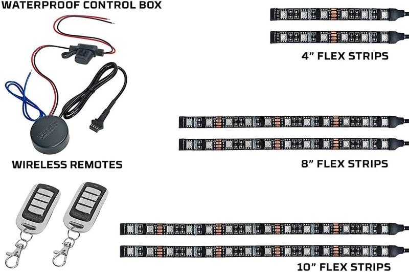 LEDGlow 6pc Advanced Million Color LED ATV UTV Quad 4x4 Accent Underlow Light Kit - Image 2