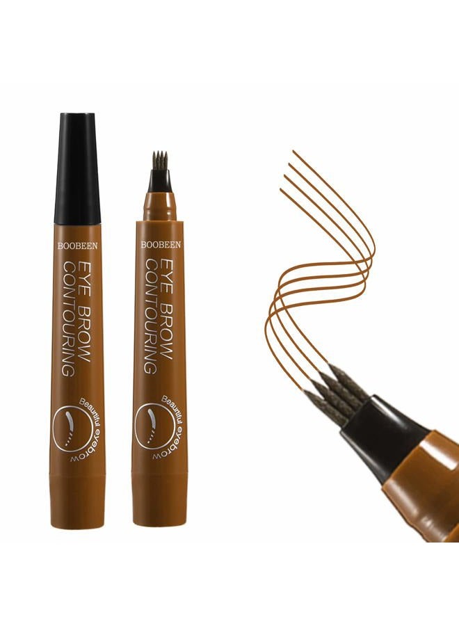Boobeen Waterproof Eyebrow Pen - Microblading Eyebrow Pencil with a Micro-Fork Tip Applicator - Creates Natural Looking Brows Makeup Effortlessly - Image 1