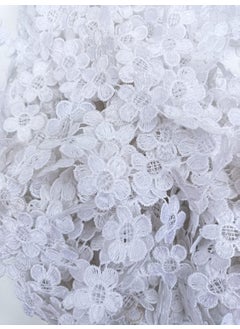 Swag Flower Lace Border Lace, Cotton Lace, Gota Patti Lace Trim Lace (5 Meter, White)
