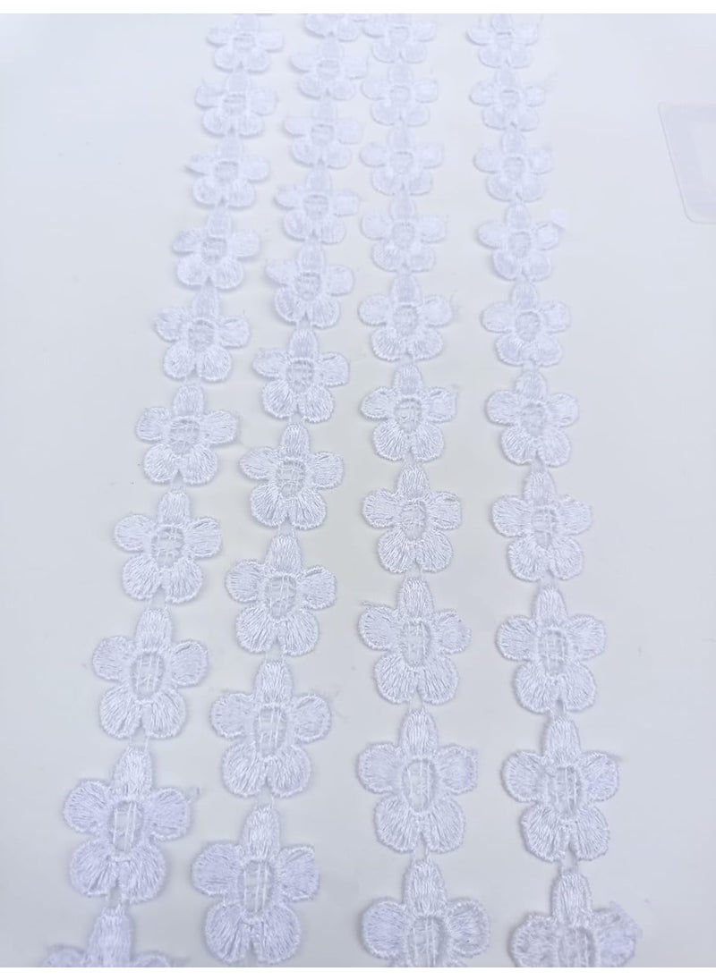 Generic - Swag Flower Lace Border Lace, Cotton Lace, Gota Patti Lace Trim Lace (5 Meter, White) - Image 1