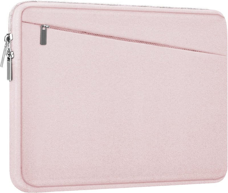 AREYLO Laptop Sleeve, 15.6 inch Laptop Case, Durable Computer Carrying Bag Protective Case Briefcase Handbag with Front Pocket, Slim Laptop Case Cover for 15.6 Inch HP, Dell, Lenovo, Asus, Notebook, Pink - Image 1