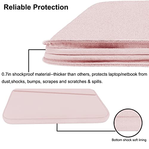 AREYLO Laptop Sleeve, 15.6 inch Laptop Case, Durable Computer Carrying Bag Protective Case Briefcase Handbag with Front Pocket, Slim Laptop Case Cover for 15.6 Inch HP, Dell, Lenovo, Asus, Notebook, Pink - Image 4