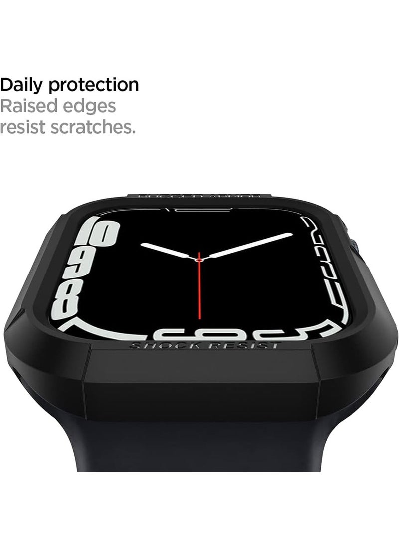 Spigen - غطاء حماية متين لساعة Apple Series 9/8/7 (45 ملم) وSeries SE2/6/SE/5/4 (44 ملم) - أسود - Image 1