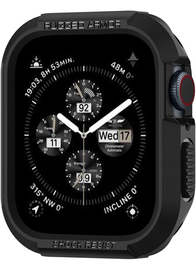Spigen - غطاء حماية متين لساعة Apple Series 9/8/7 (45 ملم) وSeries SE2/6/SE/5/4 (44 ملم) - أسود - Image 1