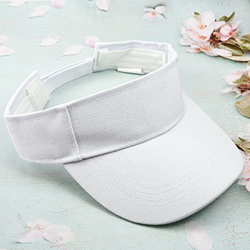 Rbenxia 5 Pieces of White Adjustable Sport Visors Sun Visor Hats Cap Visors for Women and Men (One Size) - Image 5