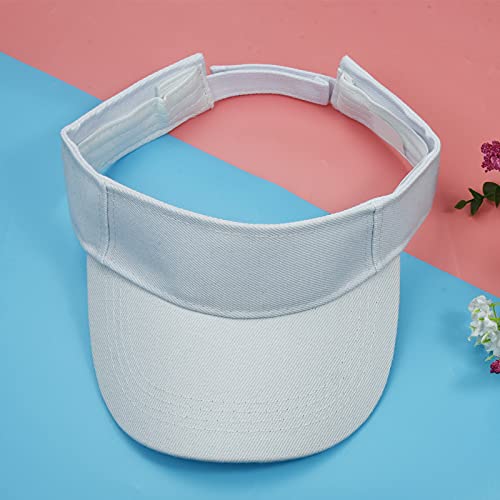 Rbenxia 5 Pieces of White Adjustable Sport Visors Sun Visor Hats Cap Visors for Women and Men (One Size) - Image 4