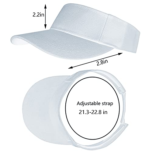 Rbenxia 5 Pieces of White Adjustable Sport Visors Sun Visor Hats Cap Visors for Women and Men (One Size) - Image 2