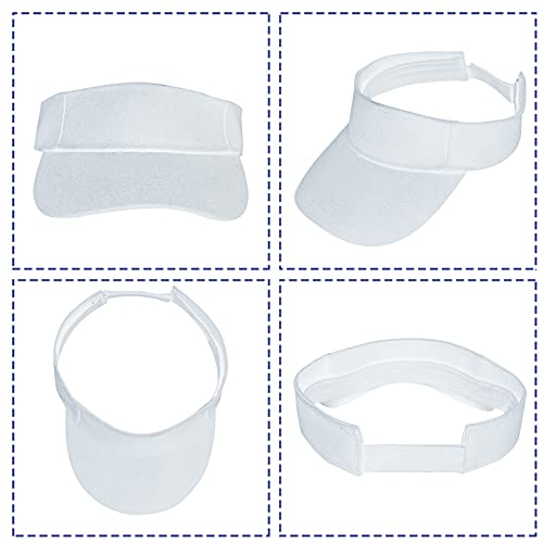 Rbenxia 5 Pieces of White Adjustable Sport Visors Sun Visor Hats Cap Visors for Women and Men (One Size) - Image 3