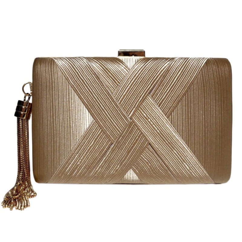 Silky Satin Cloth Woven Tassel Dinner Hand-Held Women'S Bag Chain Banquet Hand-Held Shoulder Women'S Bag - Image 5