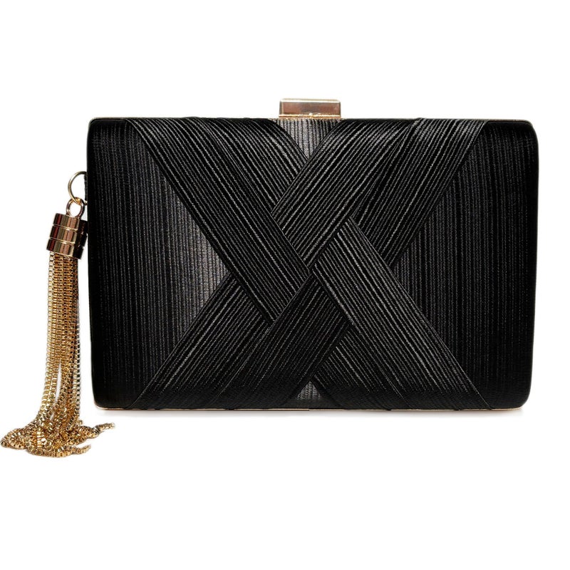 Silky Satin Cloth Woven Tassel Dinner Hand-Held Women'S Bag Chain Banquet Hand-Held Shoulder Women'S Bag - Image 3