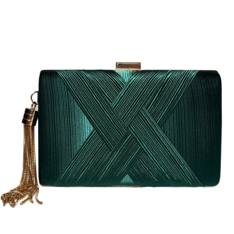 Silky Satin Cloth Woven Tassel Dinner Hand-Held Women'S Bag Chain Banquet Hand-Held Shoulder Women'S Bag - Image 4