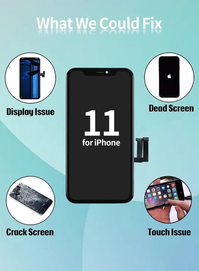 Ayake Screen Replacement for iPhone 11, 6.1-inch LCD Display Full HD and Touch Digitizer Assembly True Tone Programmable Face ID Remains with Tool Kits, for Model A2111, A2223, A2221 - Image 4