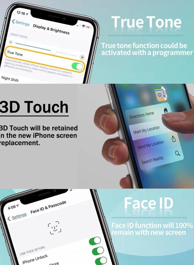 Ayake Screen Replacement for iPhone 11, 6.1-inch LCD Display Full HD and Touch Digitizer Assembly True Tone Programmable Face ID Remains with Tool Kits, for Model A2111, A2223, A2221 - Image 3