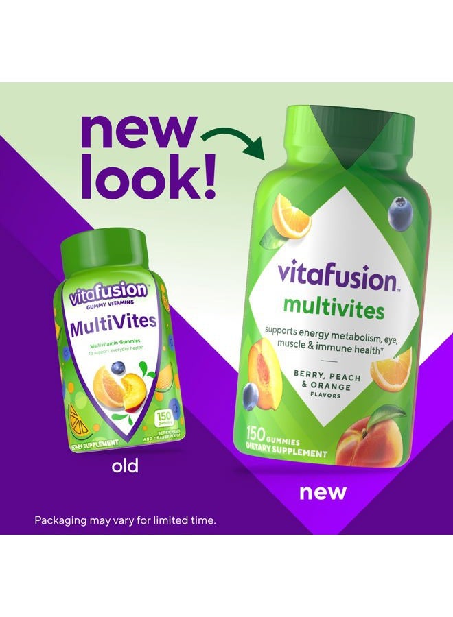 Vitafusion MultiVites Gummy Multivitamins for Adults with 12 Vitamins and Minerals, Berry, Peach and Orange Flavored, America's Number 1 Gummy Vitamin Brand, 75 Day Supply, 150 Count - Image 2