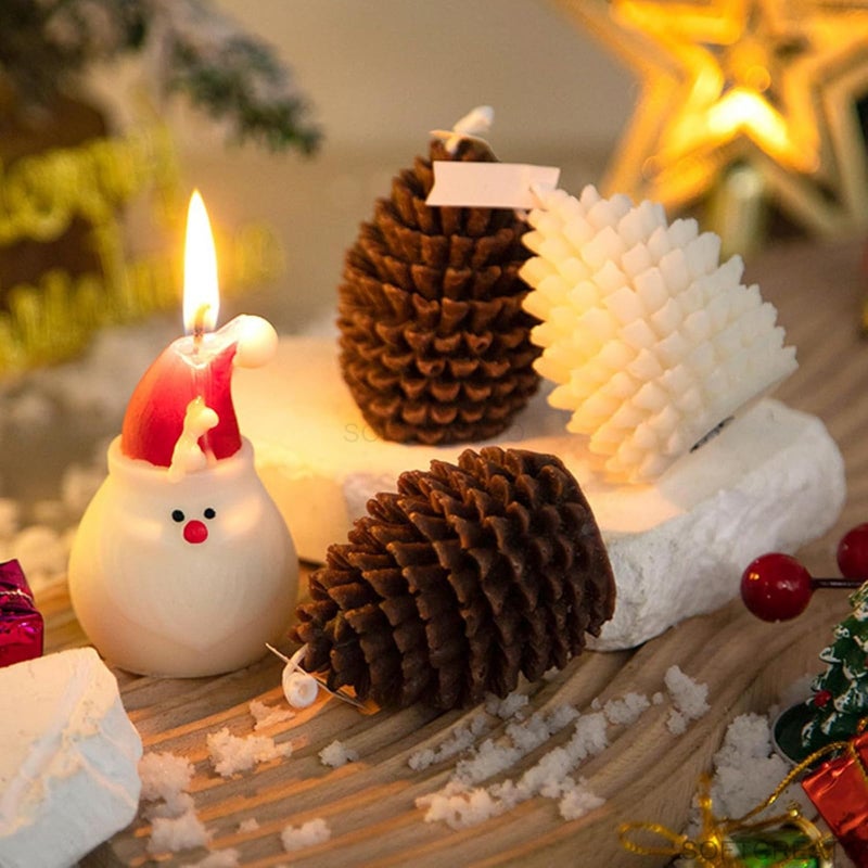 SOFTCREATO Christmas Pine Cone Candle Mold I 3D Pinecone Silicone Mould I Christmas Epoxy Resin Moulds I for DIY Handmade Chocolate, Candle Making, Cake Décor, Aromatherapy, Soap, Resin Art Craft Making, Home Party Decoration (Pine Cones) - Image 3