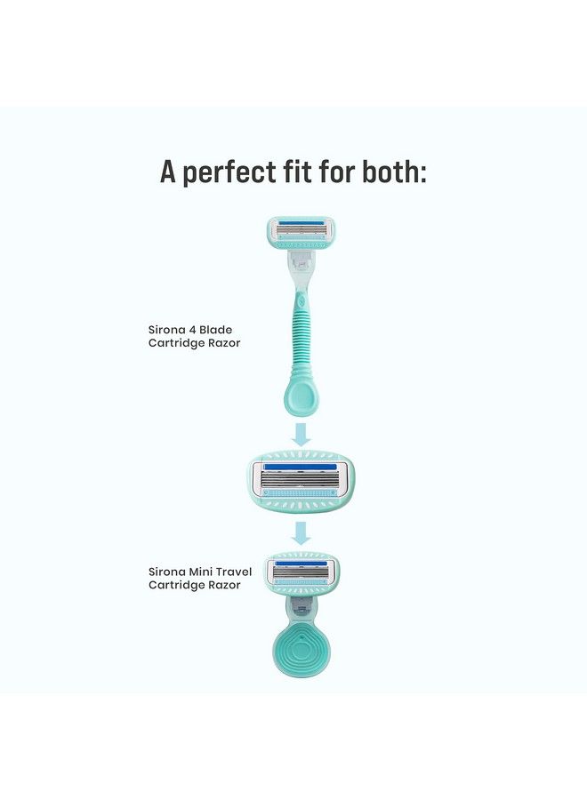 Sirona Hair Removal Razor Blades Refills Cartridges For Women Pack Of 2 ; 5 Swedish Stainless Steel Blades ; With Aloe Vera & Vitamin E Lubrication Strip - Image 4