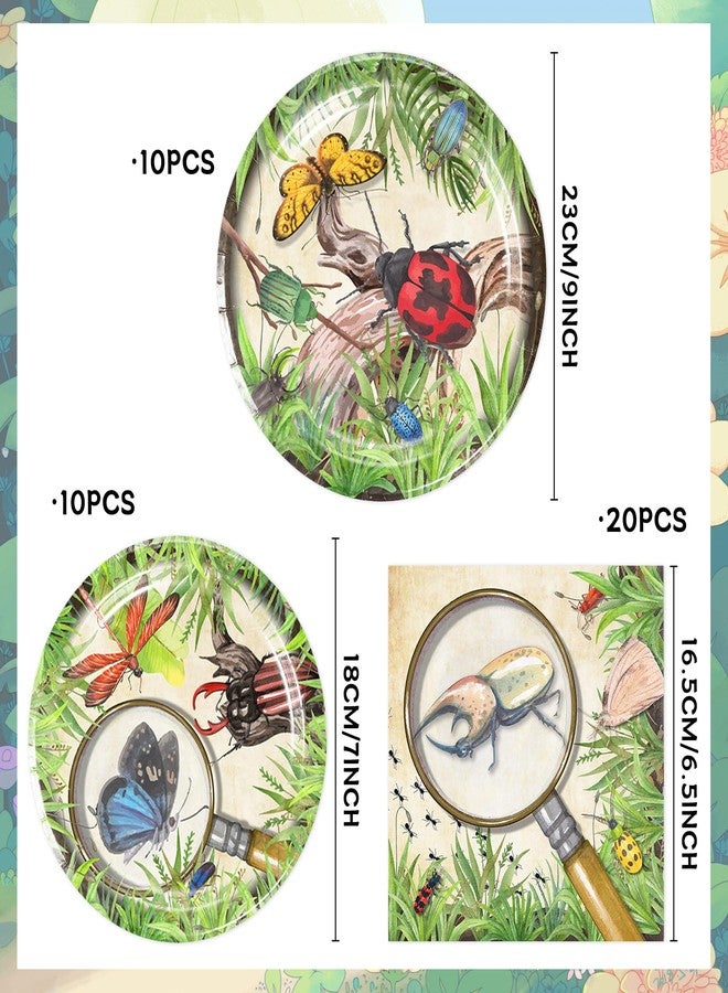 Roaring Good Time Insect Birthday Party Decorations Bugs Party Plates and Napkins Bugs Party Decorations Garden Birthday Party Decorations Caterpillar Ladybug Birthday Banner - Image 2
