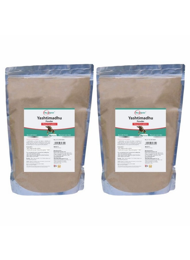 Way2Herbal Yashtimadhu Liquorice Mulethi Powder (1 Kg Pack of 2) - Image 1