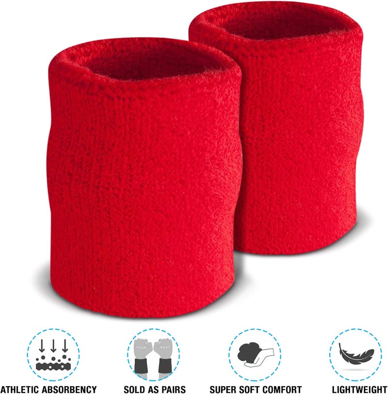 Suddora Arm Sweatbands, Absorbent and Breathable Thick Cotton Bands for Working Out, Gymnastics, Basketball, Tennis, and Football, Multiuse 4-inch Wristbands for Costumes and Cosplay - Image 3