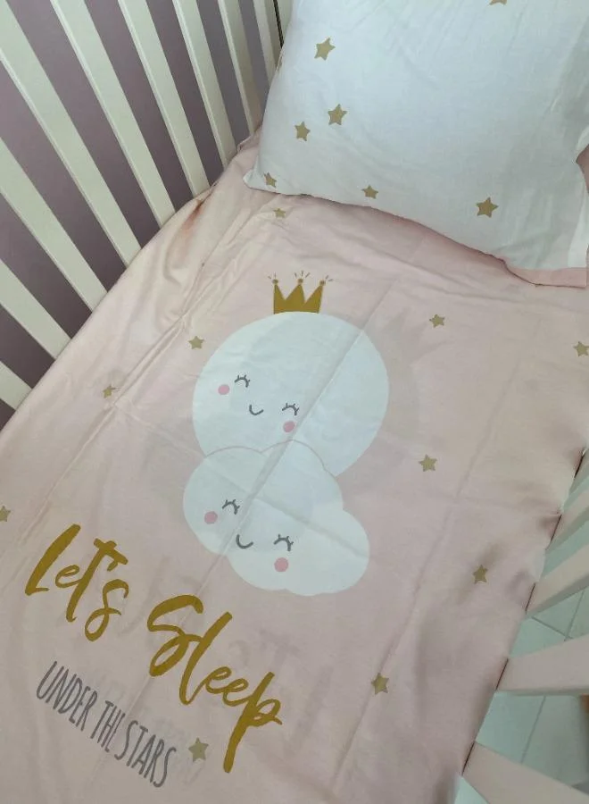 Elli Junior 100% Organic Double Sided Duvet Cover Set Lets Sleep/Stars (Toddler/Cribsizebed)