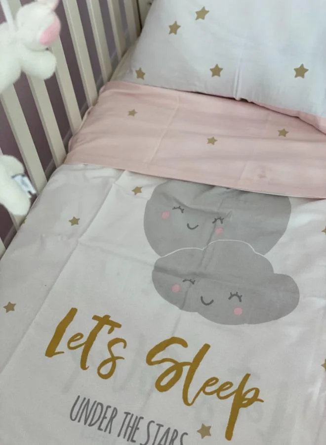 Elli Junior 100% Organic Double Sided Duvet Cover Set Lets Sleep/Stars (Toddler/Cribsizebed)