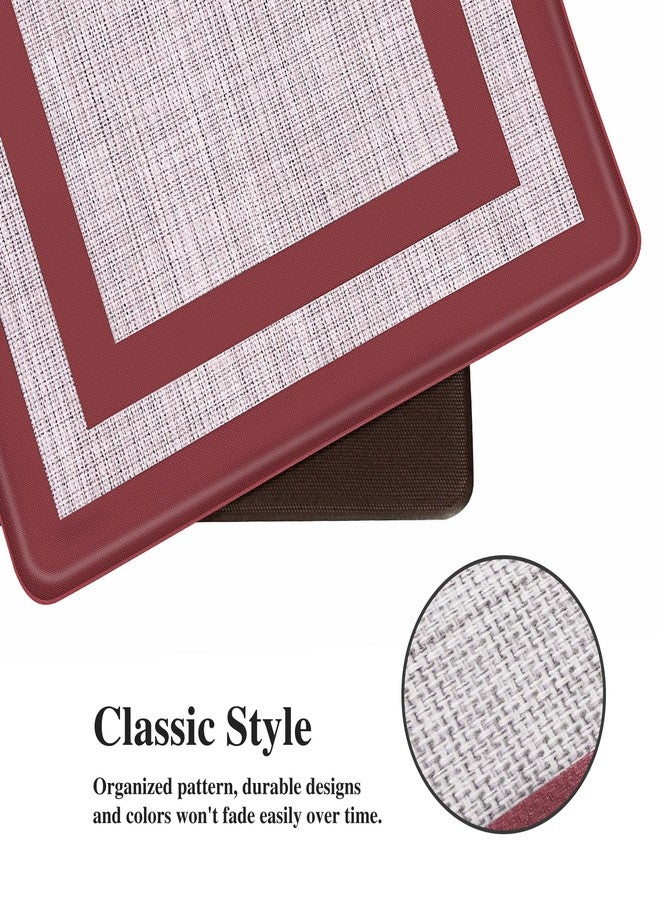 Mattitude Kitchen Mats Set of 2 Cushioned Anti-Fatigue Non-Skid Rug Sets Ergonomic Comfort Standing Mat for Kitchen, Floor, Office, Sink, Laundry,Red - Image 2