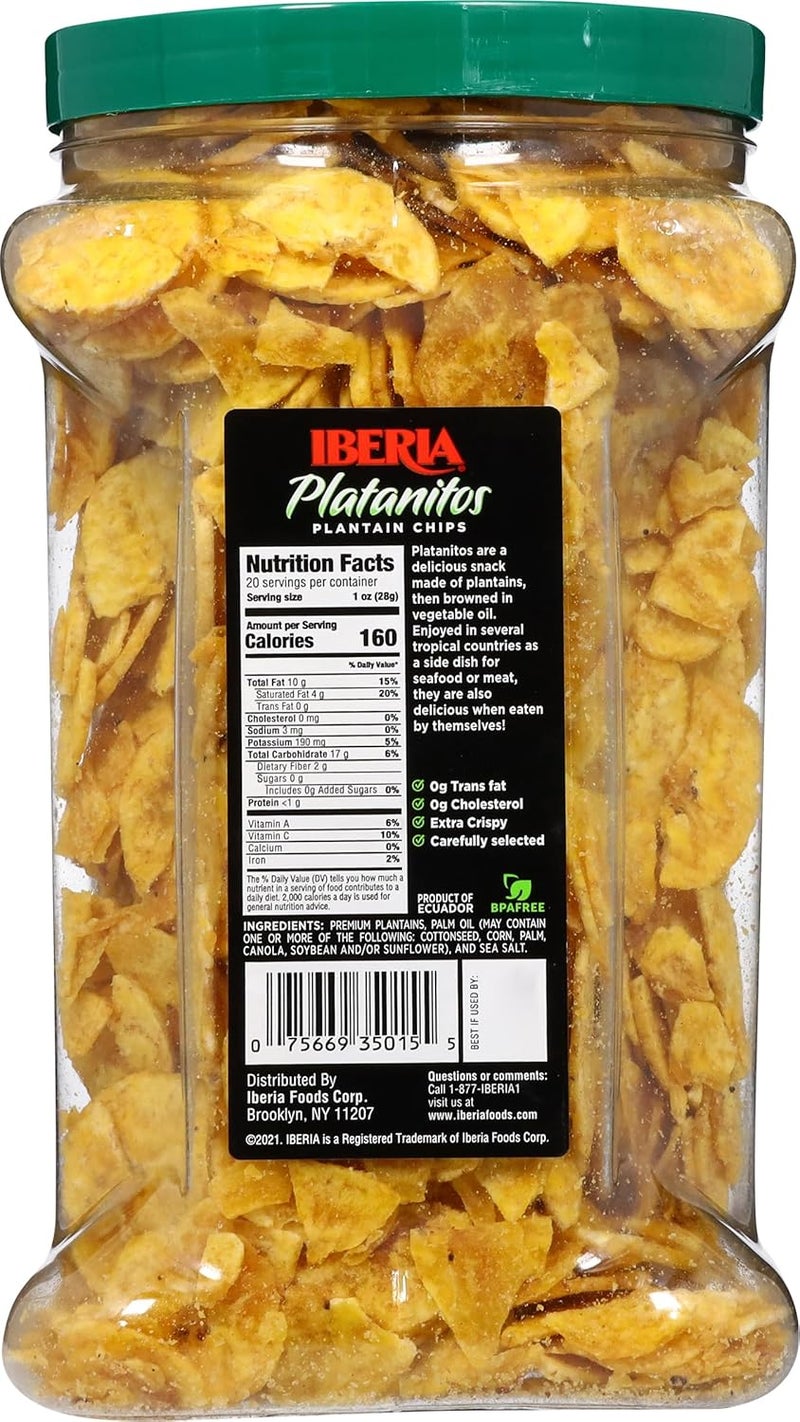 Iberia Saladito Lightly Salted Plantain Chips, 20 Oz - Gluten Free and Non-GMO Snack - Image 2