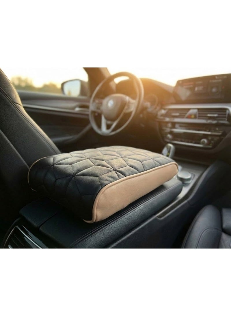 وسادة مسند ذراع وحدة التحكم المركزية مصنوعة من الميموري فوم لمعظم انواع السيارات - لون هافان - Image 1