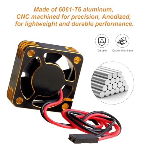 HobbyPark RC Brushless Motor Cooling Fan ESC Cooling Fan for RC Car 18 110 112 Scale 540 550 Brushless Motors BlackRed - Image 5