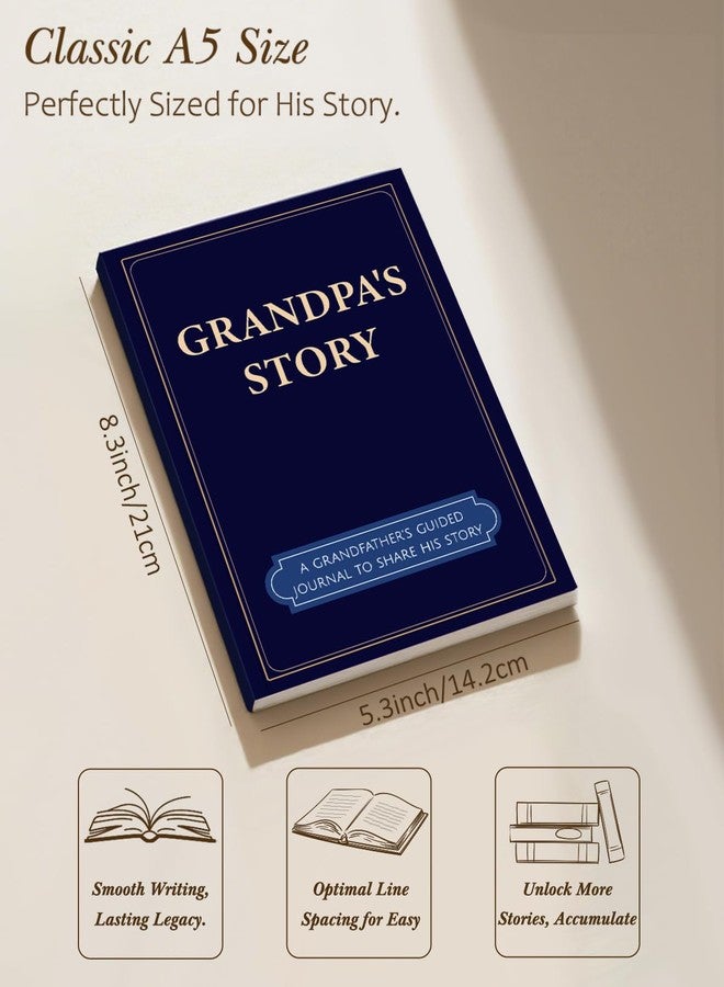 HouseBegan Grandpa's Story, Grandpa I Want to Know Your Life Story, A Grandfather's Guided Journal Keepsake Book for Grandpa to Fill out about His Life Journey, Grandparent Memory legacy Book, Sentimental Birthday, Father's Day Christmas Gifts for Grandpa - Image 4