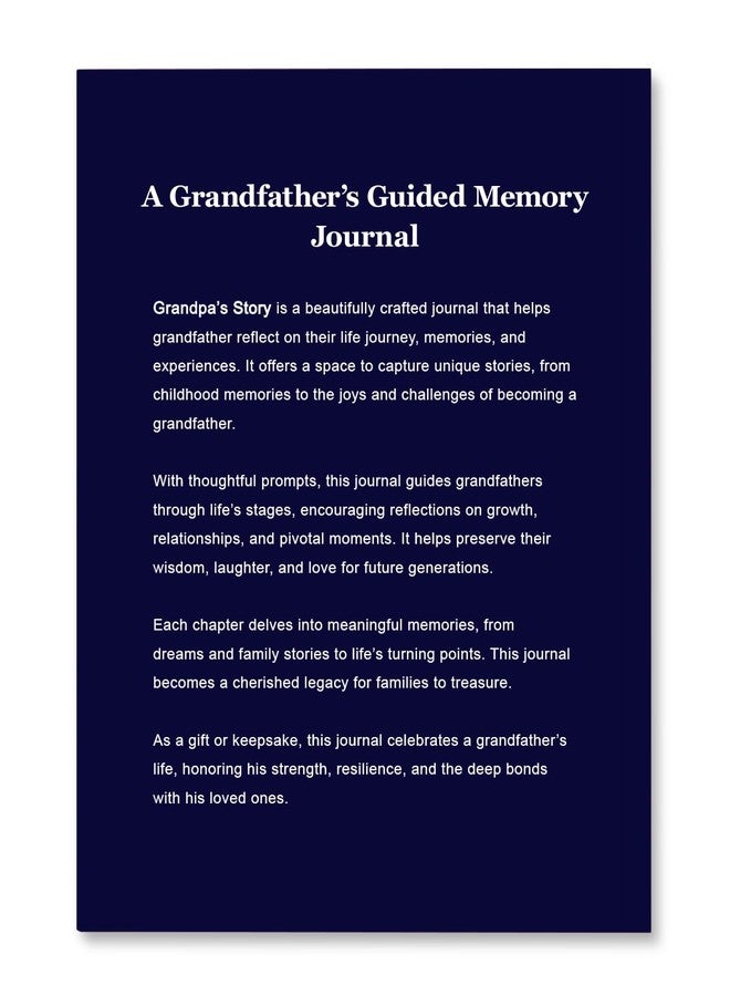 HouseBegan Grandpa's Story, Grandpa I Want to Know Your Life Story, A Grandfather's Guided Journal Keepsake Book for Grandpa to Fill out about His Life Journey, Grandparent Memory legacy Book, Sentimental Birthday, Father's Day Christmas Gifts for Grandpa - Image 2