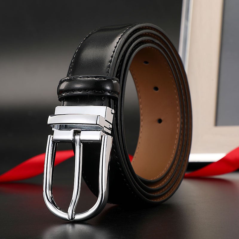 Mens Genuine Leather Belt Classic Casual with Gift Box 8660 pin buckle 