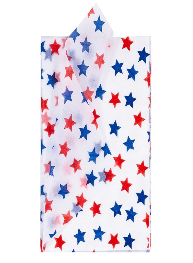 WRAPAHOLIC 4th of July Wrapping Tissue Paper - 30 Sheets 14x20 Inch Blue and Red Star Design Tissue Paper Bulk for Patriotic Birthday, 4th of July, Party Favor Decoration - Image 1