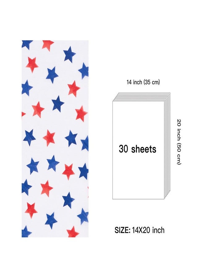 WRAPAHOLIC 4th of July Wrapping Tissue Paper - 30 Sheets 14x20 Inch Blue and Red Star Design Tissue Paper Bulk for Patriotic Birthday, 4th of July, Party Favor Decoration - Image 4