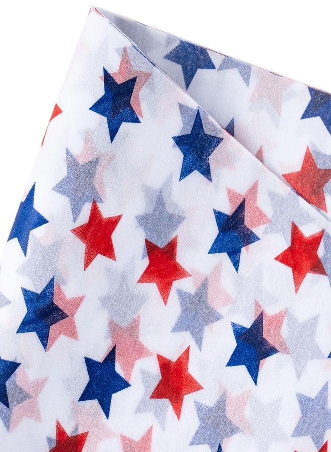 WRAPAHOLIC 4th of July Wrapping Tissue Paper - 30 Sheets 14x20 Inch Blue and Red Star Design Tissue Paper Bulk for Patriotic Birthday, 4th of July, Party Favor Decoration - Image 3