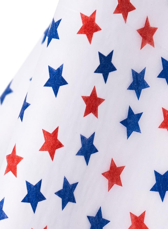 WRAPAHOLIC 4th of July Wrapping Tissue Paper - 30 Sheets 14x20 Inch Blue and Red Star Design Tissue Paper Bulk for Patriotic Birthday, 4th of July, Party Favor Decoration - Image 2