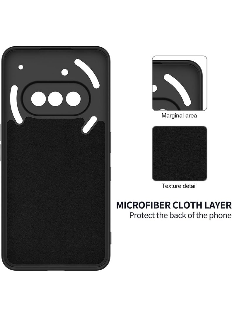 رفع القضية متوافق مع حافظة Nothing Phone 3a مقاس 6.77 بوصة، سيليكون سائل ناعم وممتاز [بطانة من الألياف الدقيقة المضادة للخدش] غطاء هاتف نحيف واقٍ مقاوم للصدمات لهاتف 3a 2025، أسود - Image 4