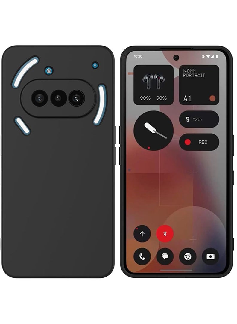 رفع القضية متوافق مع حافظة Nothing Phone 3a مقاس 6.77 بوصة، سيليكون سائل ناعم وممتاز [بطانة من الألياف الدقيقة المضادة للخدش] غطاء هاتف نحيف واقٍ مقاوم للصدمات لهاتف 3a 2025، أسود - Image 1