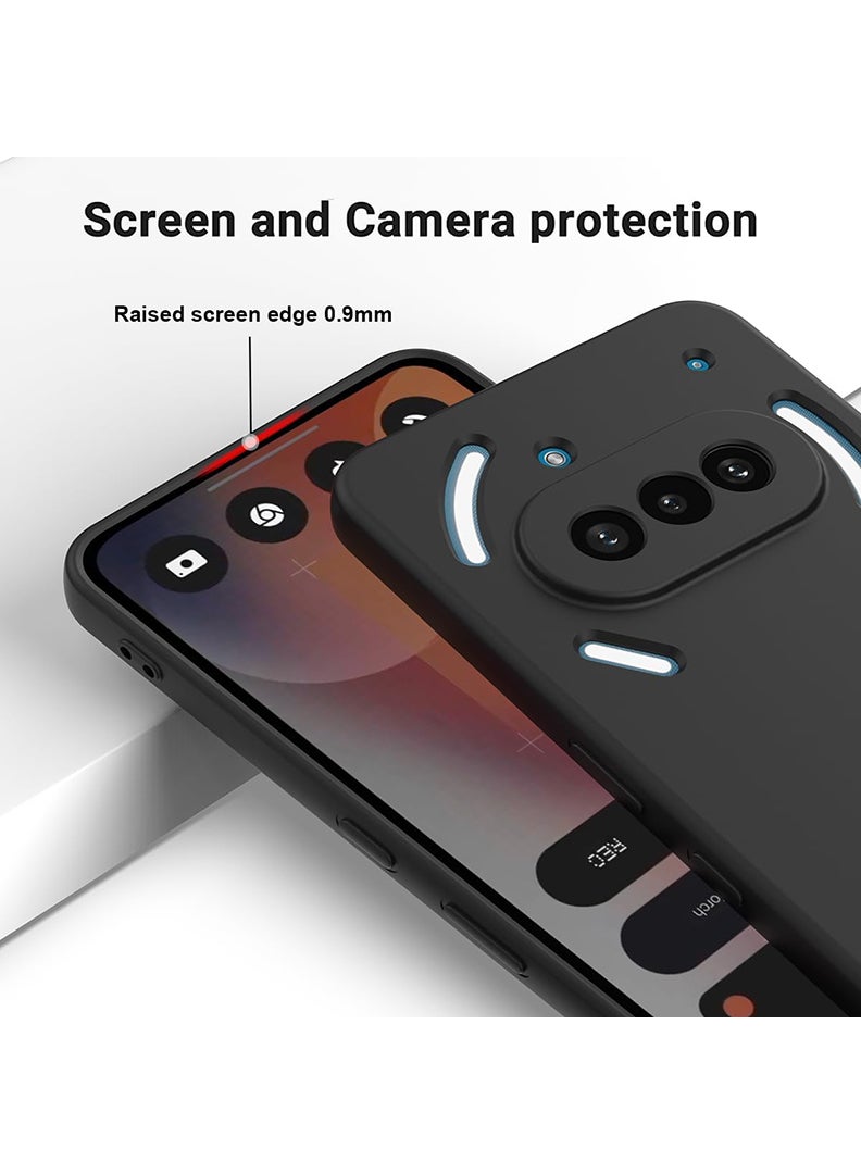 رفع القضية متوافق مع حافظة Nothing Phone 3a مقاس 6.77 بوصة، سيليكون سائل ناعم وممتاز [بطانة من الألياف الدقيقة المضادة للخدش] غطاء هاتف نحيف واقٍ مقاوم للصدمات لهاتف 3a 2025، أسود - Image 3