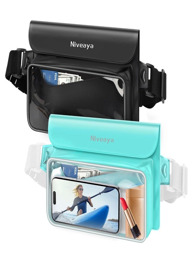 Niveaya IP68 Waterproof Fanny Pack - 2 Pack, Dry Bag Pouch, Phone Waterproof Waist Pouch Dry Bag, Beach, Kayaking, Swimming, Boat Essentials, for iPhone 16/15/14/13/12 Pro Max up to 9.5" - Image 1
