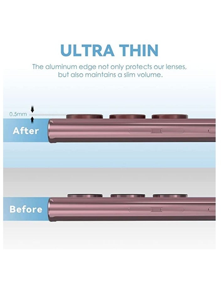 ELTRAZONE Samsung Galaxy S23 Ultra Camera Lens Protector, 9H Tempered Glass Camera Cover Screen Protector Metal Individual Ring, S23 Ultra 5G 2023 (Silver) - Image 5