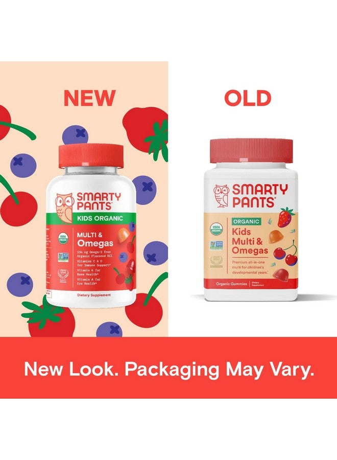 سمارتي بانتس حلوى جيلاتينية عضوية متعددة الفيتامينات للأطفال من SmartyPants: أوميجا 3 (ALA)، وفيتامين د3، وفيتامين ج، وفيتامين ب12، وفيتامين ب6، وفيتامين أ، وفيتامين ك، والزنك لدعم المناعة، نباتية، بثلاث نكهات فواكه، 120 قطعة (إمدادات لمدة 30 يومًا) - Image 2