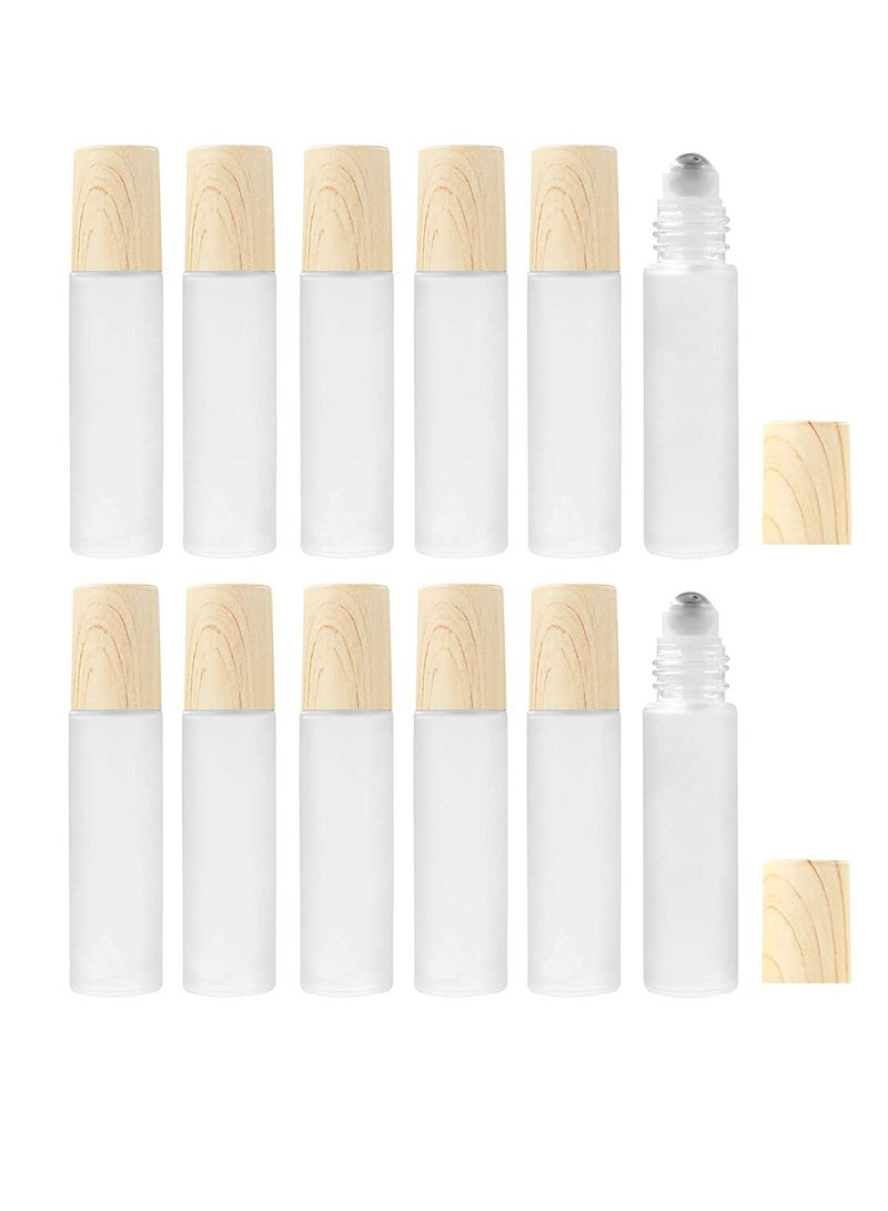 Essential Oil Roller Bottles, 10ml Roll on bottle with Stainless Steel Balls, 12 Pack Portable Refillable Clear Perfume Sample Bottles - Image 1